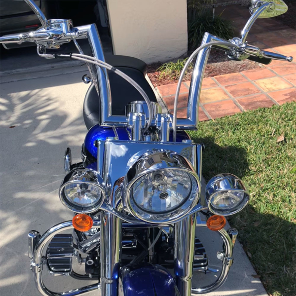 motorcycle with high handlebars